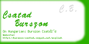 csatad burszon business card